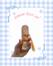 Load image into Gallery viewer, Lemon Love A5 Notebook + Matching Bookmark | Lemon Summertime Vibes | Lemon Girly | Summertime Trendy Accessories | Pink Glitter Bookmark | Lemon Gift for Her
