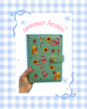 Load image into Gallery viewer, Summer Besties Honey Bear A5 Notebook | Honey Bear | Summer Notebook | Summertime Accessories | Junk Journaling | Junk Journal | Sunflowers &amp; Strawberries
