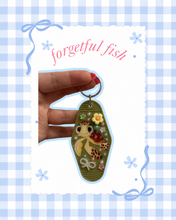 Load image into Gallery viewer, Just Keep Swimming Motel Keychain | Viral Keychains | Bag Charms | Turtle Keychain Bag Charm | Forgetful Fish Hotel Keychain | Ocean Summer Vibes Keychain
