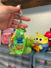 Load image into Gallery viewer, Alien Bag Charm | Alien Motel Keychain | Pizza Planet Alien Custom Bag Charm Keychain | Beaded Bag Charm

