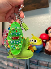 Load image into Gallery viewer, Alien Bag Charm | Alien Motel Keychain | Pizza Planet Alien Custom Bag Charm Keychain | Beaded Bag Charm
