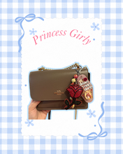 Load image into Gallery viewer, Princess Girly Motel Keychain | Magic Inspired | Castle Inspired | Yellow Princess | Red Rose Princess | Beaded Bag Charm | Viral Bag Charms | Custom Bag Charm

