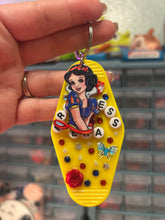 Load image into Gallery viewer, Apple Princess Motel Keychain | Yellow Hotel Keychain Bedazzled | Girly Accessories for Summer | Bag Charm | Princess Bag Charm | Princess Era
