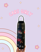 Load image into Gallery viewer, Cars Girly 24oz Black Owala | Magic Inspired | Castles Inspired | Theme Park Inspired | Cars Racing
