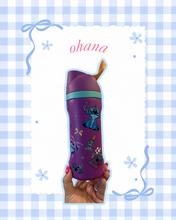 Load image into Gallery viewer, Ohana 16oz Tumbler for Kids | Kids Tumbler | Summer Tumbler | Back to School Tumbler for Kids | Girly Purple Kids Tumbler | Stitch
