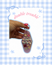 Load image into Gallery viewer, Double Trouble Chipmunks Hotel Keychain | Handmade | Custom Bag Charm Keychain | Magic Inspired | Mouse Inspired | Chip
