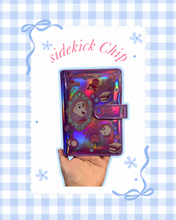 Load image into Gallery viewer, Sidekick Chip A6 Notebook | Purple Holographic Notebook Binder | Junk Journaling | Junk Journal | Summer Vibes Notebook
