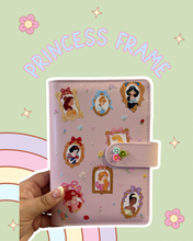 Load image into Gallery viewer, Princess Inspired Gold Frame A6 Notebook Binder Journaling Bible Study Notes
