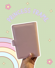 Load image into Gallery viewer, Princess Inspired Gold Frame A6 Notebook Binder Journaling Bible Study Notes
