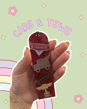 Load image into Gallery viewer, Cars &amp; Tows Acrylic Red Glitter Bookmark| Castle Inspired | Magic Inspired | Booktok | Bookstagram | Books
