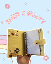 Load image into Gallery viewer, Beast x Beauty A6 Butter Yellow Notebook | Magic Rose | Magic Inspired | Castle Inspired | Princess | Church Notes | Journaling
