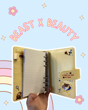 Load image into Gallery viewer, Beast x Beauty A6 Butter Yellow Notebook | Magic Rose | Magic Inspired | Castle Inspired | Princess | Church Notes | Journaling
