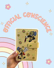 Load image into Gallery viewer, Official Conscience Jiminy A6 Notebook | Flowers &amp; Pearls | Church Notes | Magic Inspired | Castle Inspired | Butter Yellow
