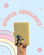 Load image into Gallery viewer, Official Conscience Jiminy A6 Notebook | Flowers &amp; Pearls | Church Notes | Magic Inspired | Castle Inspired | Butter Yellow
