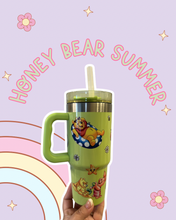 Load image into Gallery viewer, Honey Bear Summer 18oz Tumbler | Hunny Bear | Summer Time Pool | Toddler Tumbler | Magic Inspired
